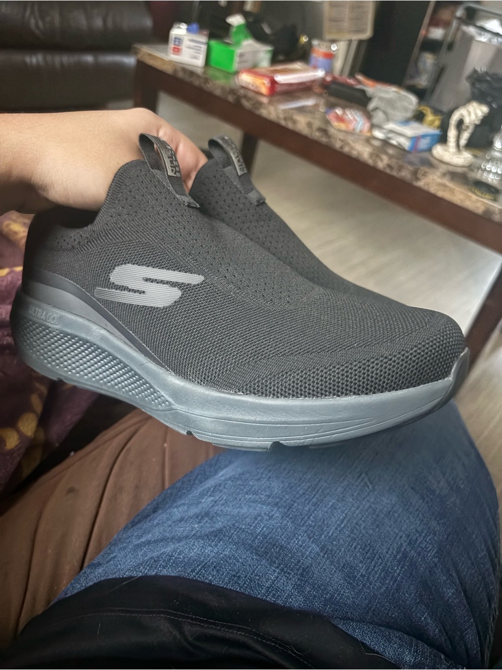 Skechers Womens Black Slip-On Walk Shoe